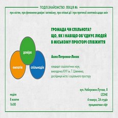 Лекція «Громада чи спільнота? - що нас об'єднує в місті»